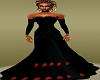 Elegant Black & Red Gown