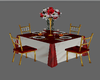 red wedding guest table