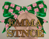 Green Floral Bow
