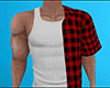 Red Plaid Shirt Tank M