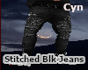 Stitched Blk Jeans