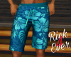 BLUE FLOWER CUBAN SHORTS