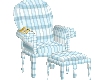blue plaid reading chair