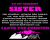 TO MY AMAZING SISTER