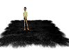 black fur rug