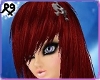 Red Emo Hair Skull Pin