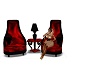 Black n Red Chairs-Twin