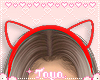 T♡ Red Kitty Ears