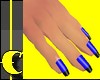 Blue w/black tip nails