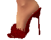 Red fur high heels