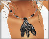 Necklace Blk Feathers