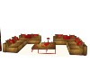 Gold and Red Sofa