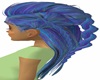 blue purple braids hair
