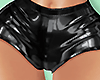 Synthetic leather shorts