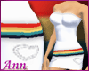 ANN Rainbow H Dress WHT