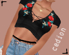 Rose Embroidered Crop
