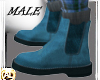 MALE BLUE LEATHER BOOTS