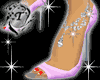 Crystal pink heel shoes
