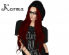 long red & black w/ hat