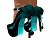 Turquoise flowers heels
