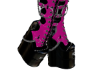Black Pink Goth Boots