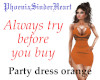 Party dress orange