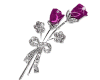 magenta & silver roses
