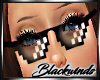 Blk Pixel Glasses-Clear