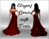Elegant Gown w/Train Red