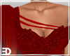 Red Floral Fan Gown