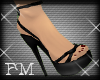 {fm} strappy heels black