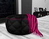 pink and black cushion