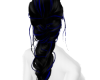 tresse noir mèche bleu