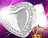 Silver Heart Dia Ring