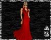High Collar Red Gown