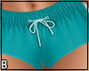 Teal Tie Front Shorts