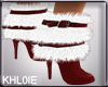 K red white santa boots
