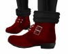 RED Flat Boots/ Black