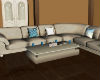 chic beige & blue couch
