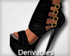 ~T~Black Leather Heels
