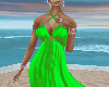 Beach Silk Dress Green
