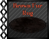 Brown Round Fur Rug