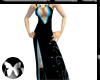 Black & Blue Slit Dress