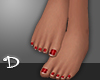 d| Red Dainty feet nail