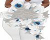 white blue  wed flower