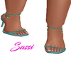 Teal Chained Heels