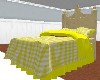 checked yellow bed
