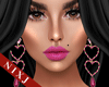 Pink love earrings