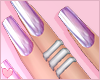 Cute Lilac Nails Rings