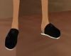black/white fur slippers